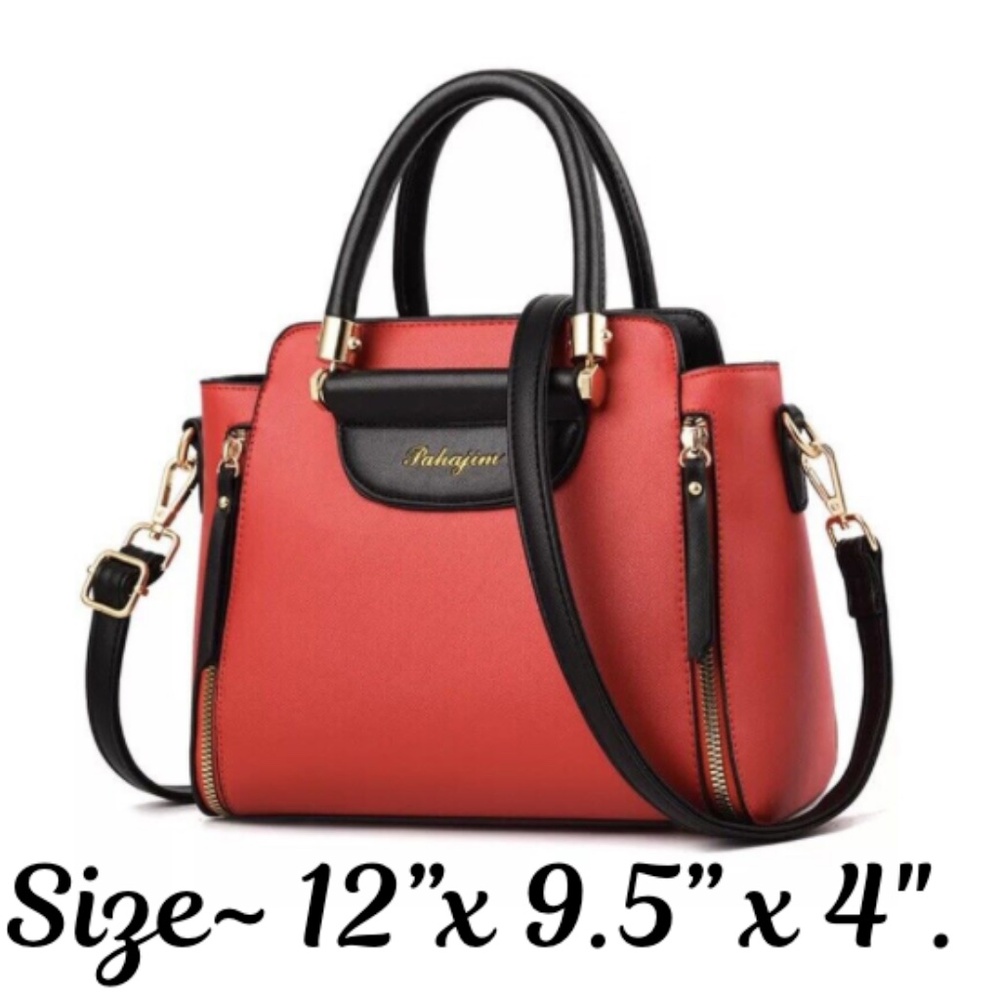 Ladies High Quality Trendy Leather Pahajim Handbag/Shoulderbag-RED- NEW, NO TAGS